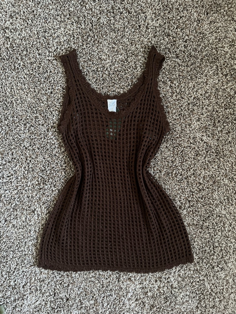 Wild Fable Brown Crochet Knit Tank